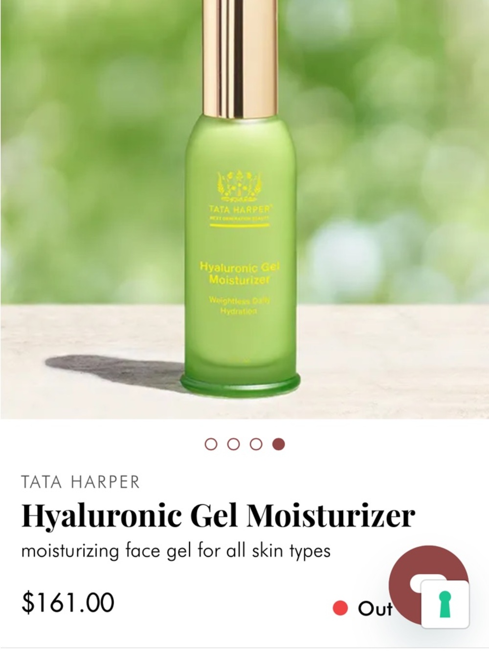 Tata Harper Green Frosted Hyaluronic Gel Moisturizer with Gold Cap NWT - Picture 4 of 12